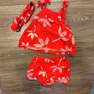 Carter's Red Baby Outfit with Floral Design